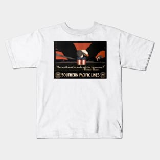 Southern Pacific Lines American War Eagle Vintage Railway Kids T-Shirt